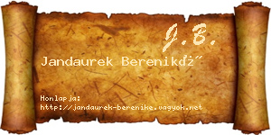 Jandaurek Bereniké névjegykártya